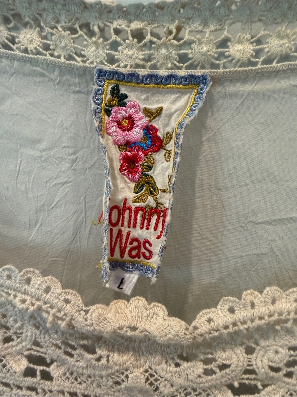 Johnny Was Cream Crochet Lace Boho Blouse - Picture 2 of 7